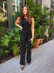 Ryder Flared Jumpsuit- Black- Final Sale