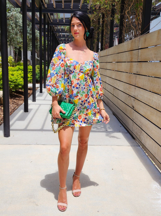 Athena Floral Mini Dress- Final Sale