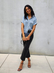 Victoria Short Sleeve Denim Top