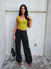 Lex Straight Wide Leg Pants- Final Sale