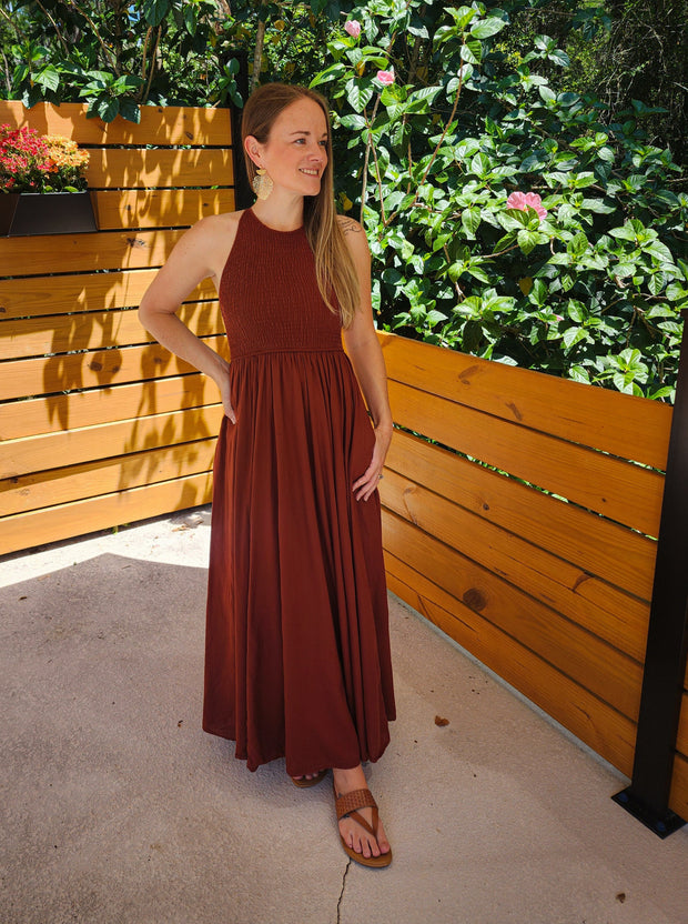 Emilia Smocked Tencel Maxi Dress