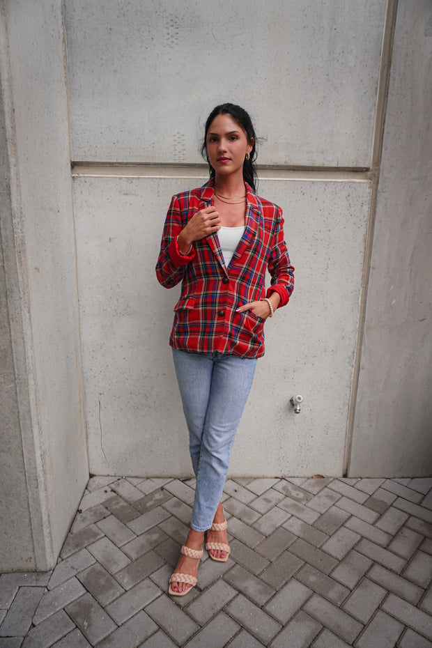 Claira Plaid Blazer