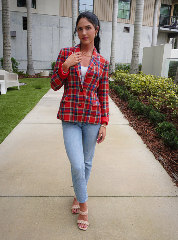 Claira Plaid Blazer