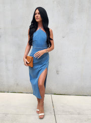 Olivia Denim Maxi Dress