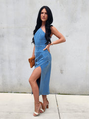 Olivia Denim Maxi Dress