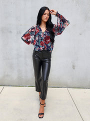 Cece Floral Long Sleeve Blouse- Final Sale