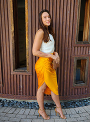 Tae Ruched Midi Skirt - Final Sale